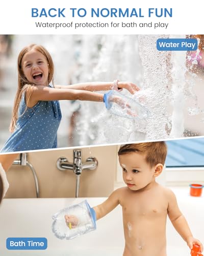 Waterproof Cast Cover for Shower Arm Kids, Light Blue, Hand - color: Light Blue, size: Hand (11" Length)