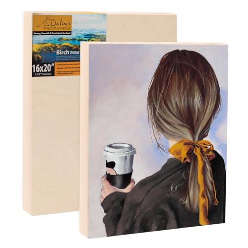 Da Vinci Pro Birch Wood Panel 1-5/8 Deep – 8x10 Single Panel - Fine Textured, Warp Resistant, Lightweight & Rigid – Perfect for Mounting Sanded Pastel or Watercolor Paper, Linen or Canvas