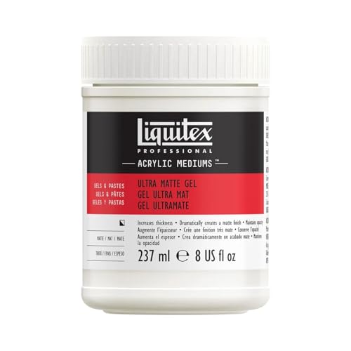 Liquitex Professional Ultra Matte Gel Medium, 237ml (8-oz) | Ultra Matte Finish, No Sheen, Extends Heavy Body Paint by Up To Double Volume, Maintains Opacity, Increase Viscosity of Fluid - color: Ultra Matte Gel, size: 8 Fl Oz (Pack of 1), style: 8-oz