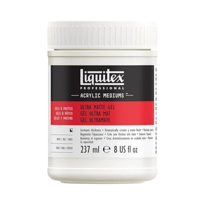 Liquitex Professional Ultra Matte Gel Medium, 237ml (8-oz) | Ultra Matte Finish, No Sheen, Extends Heavy Body Paint by Up To Double Volume, Maintains Opacity, Increase Viscosity of Fluid - color: Ultra Matte Gel, size: 8 Fl Oz (Pack of 1), style: 8-oz