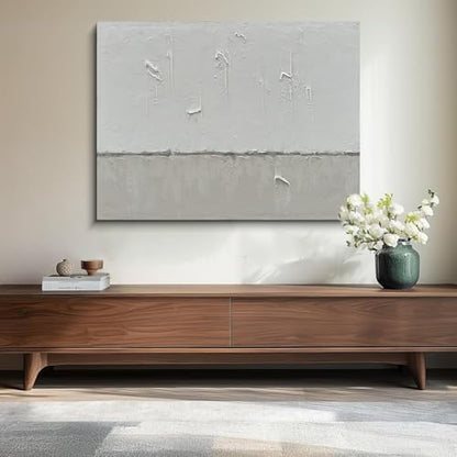 NANKAI Art Hand-painted minimalist style oil painting in gray and white - color: NKHB003