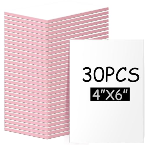 Frienda 30 Pcs 4" x 6" Rubber Linoleum Block for Printmaking, White Pink - color: White Pink