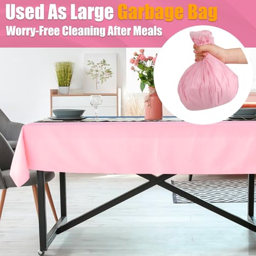RowinsyDD 54 in X 100 FT Pink Plastic Table Cover Roll with Slide Cutter - color: Pink, size: 1200" x 54" (Rectangular)