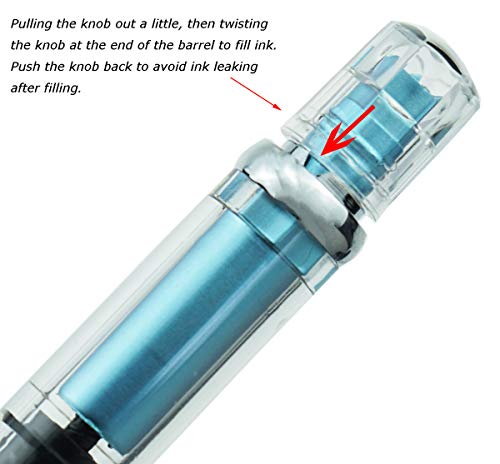 Lanxivi 4 x Yongsheng 3008 Fountain Pen Upgrated Fine Nib,Silver Trim,Piston Filling, Transparent - color: 3008 A Silver Trim F