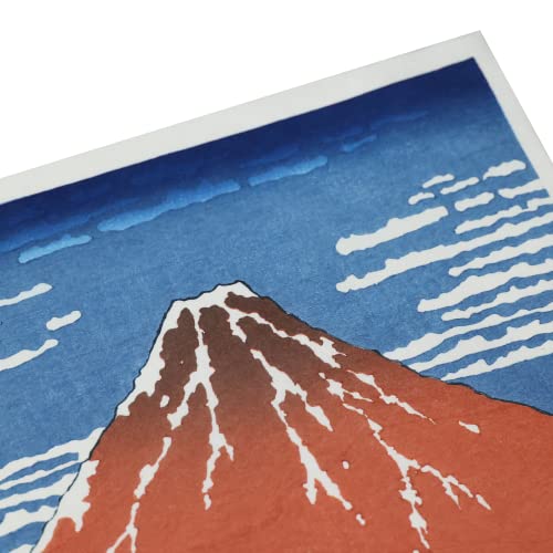 JAPAN MUSEUM, Katsushika Hokusai, Fine Wind Clear Weather Red Fuji,Japanese Fine Art,Ukiyo-e Artwork,Genuine Hand-printed Woodblock Print,Japanese Washi Paper 390mmx260mm with Picture Frame A1 - color: hokusai-fuji-frame