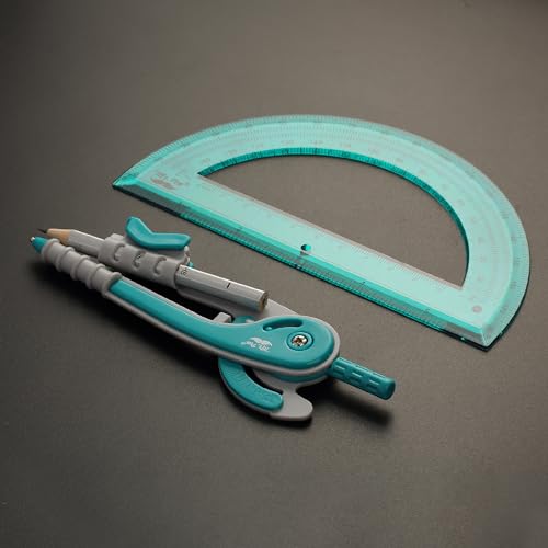 Mr. Pen- Geometry Compass and Protractor Set, 6 Inch Compass - color: Green, size: 1 Set