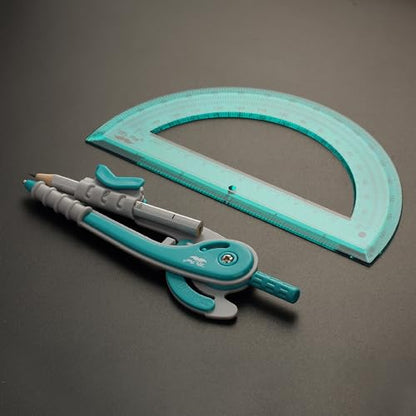 Mr. Pen- Geometry Compass and Protractor Set, 6 Inch Compass - color: Green, size: 1 Set