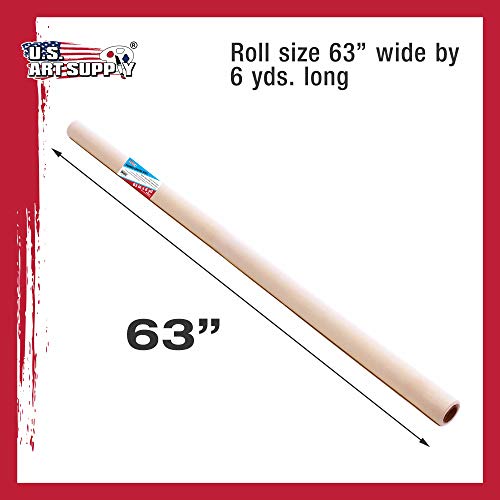 U.S. Art Supply 12-Ounce Triple Primed Gesso 63" Wide x 18' Long (6 Yards) - size: 63-Inch-x-6-Yards