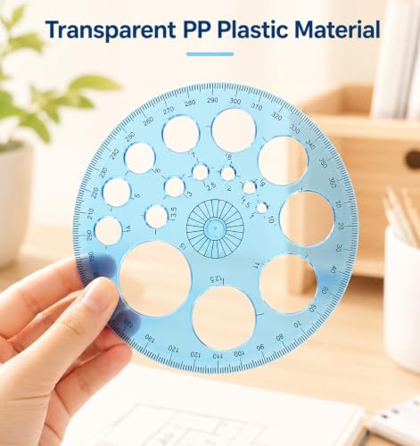 2 Pcs Circle Template for Drawing, Circle Ruler for Students, Office Painting Drafting