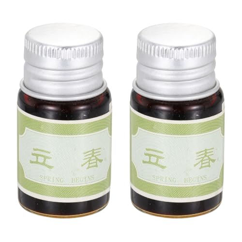 PATIKIL 2 Pcs Fountain Pen Ink Light Yellow Green, 5ml Calligraphy Dip Pen Bottled Ink with Gold Glitter Non-Carbon, Smooth Flow Color Dip Drawing Set for Writing, Painting, Journaling
