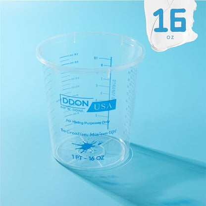 16 Oz Disposable Measuring Cups for Resin, Pack of 20 Clear Graduated Plastic Mixing Resin Epoxy Measuring Cups, Reusable Use for Paint, Epoxy Resin, Art, Kitchen - Liquid Mixing Cups - style: 20