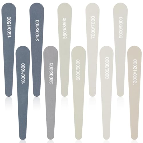 Honoson 10 Pcs Sanding Sticks for Plastic Models, High Grits, Water Drop - style: Water Drop Style