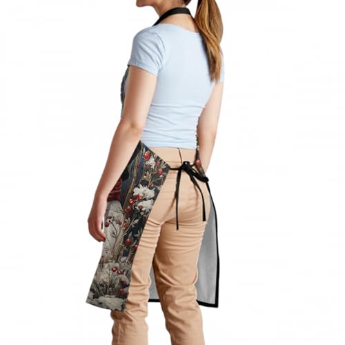 Giwawa Unisex Adult Apron Waterproof Stain Resistant Kitchen Cooking Apron with 2 Pockets for BBQ Grill Painting - color: Winter Snowman