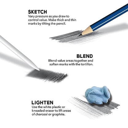 ArtSkills Sketch Pencils for Drawing, Graphite Art Pencil Set for Sketching & Shading, 8pc (Pack of 2) - size: 8 Count (Pack of 2)