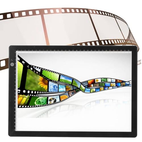 A4 Slide Viewer Light Box, Ultra-Thin LED Light Pad with 3 Adjustable Brightness, USB-C Powered Backlight for Viewing, Scanning and Digitizing 35mm Slides & Film Negatives