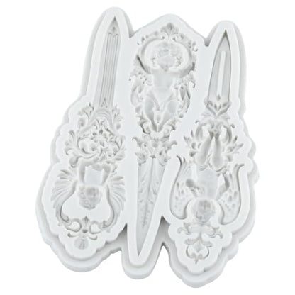 Baroque Holy Sword Polymer Clay Mold Angels Baby Silicone Molds | Jewelry Making Epoxy Resin Casting Air Dry Polymer Clay Craft - color: Style B