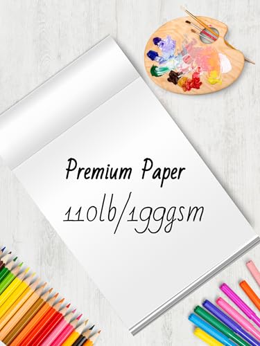 Sketchbook 8.5x11, 60 Pages, Top Spiral Bound Sketch Pad, Heavyweight 110lb/199gsm Thick Drawing Paper, Large Art Sketch Book for Kids, Adults & Beginners, Ideal for Sketching, Coloring & Doodling