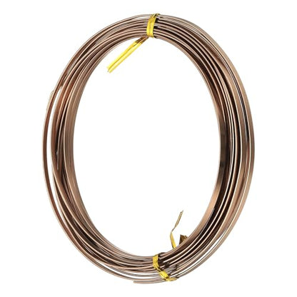 uxcell 18 Gauge Flat Aluminum Wire, 16.40 ft 3mm Wide Aluminum Crafts Wire for Flower Bonsai Crafts Carving DIY Bezel Sculpting Gem Metal Wrap, Brown - color: Brown, size: 3mm