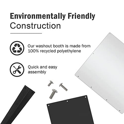 Screen Print Direct® Screen Printing Washout Booth - w/LED Light | Compact Vertical Design, 32 By 24 By 64 Inches - Chemical Resistant, Recycled Polyethylene, Easy Assembly - LED Light - size: Washout Booth with LED