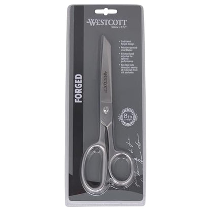 Westcott 8in Forged Classic Fabric and Paper Scissors, Heavy Duty, Knife-Edge for Sewing, Tailoring, General Arts and Crafts, Office - size: 8-Inch Straight