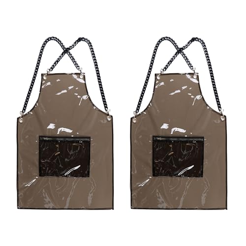 Hair Stylist Apron for Women - Waterproof Barber Nail Tech Apron Hairdresser Hairstylist Salon Aprons with Pocket - color: Black-2pack
