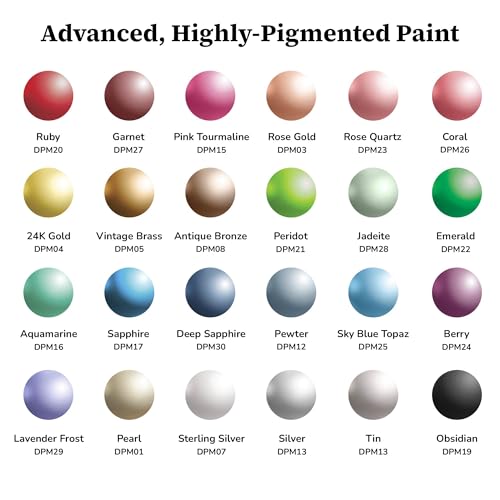 DecoArt Extreme Sheen Metallic Acrylic Paint Set – Metallic Colors Set of 24 Bottles (2 fl oz) – Premium Art and Craft Metallic Paints - color: Multi - Extreme Sheen Starter Kit