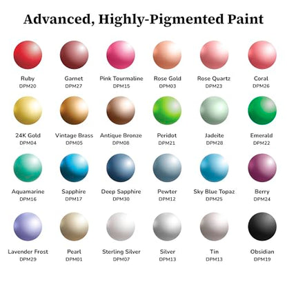 DecoArt Extreme Sheen Metallic Acrylic Paint Set – Metallic Colors Set of 24 Bottles (2 fl oz) – Premium Art and Craft Metallic Paints - color: Multi - Extreme Sheen Starter Kit