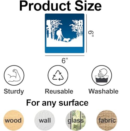 Wood Burning Stencils for Crafts Reusable Wildlife Stencils 6" | Forest Mountain Animal Stencil for Wood Burning Fabric Painting DIY Crafts - style: Forest