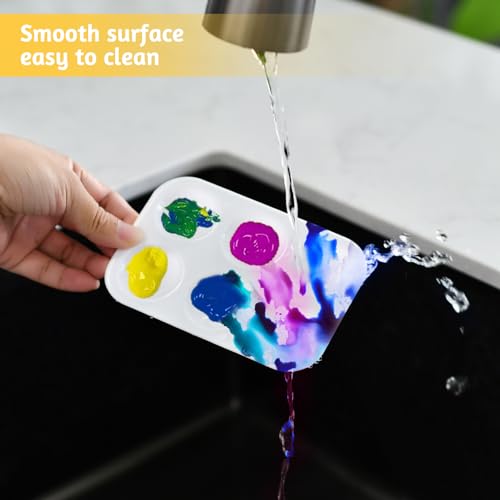100PCS Paint Tray Palettes Plastic Paint Pallets Watercolor Palette Painting Tray for Painting Party, DIY Craft and Art Painting