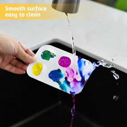 100PCS Paint Tray Palettes Plastic Paint Pallets Watercolor Palette Painting Tray for Painting Party, DIY Craft and Art Painting