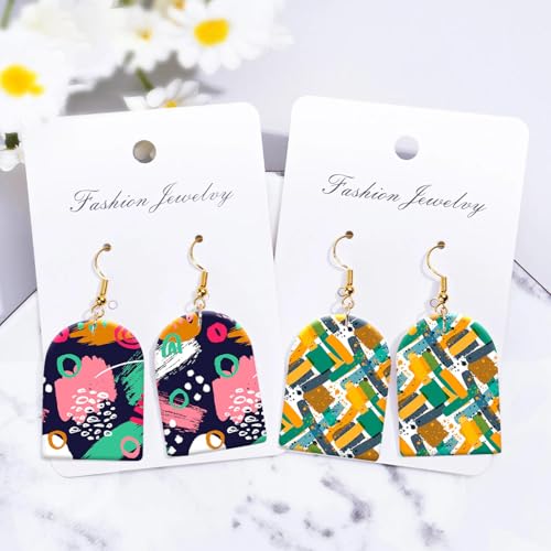 6 Pieces Transfer Paper for Polymer Clay, Irregular Abstract Graphics Pattern Clay Transfer Sheets, Water Soluble Polymer Clay Transfer Sheets Paper for DIY Jewelry Earrings Making 5.8"X3.9"