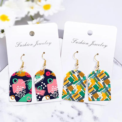 6 Pieces Transfer Paper for Polymer Clay, Irregular Abstract Graphics Pattern Clay Transfer Sheets, Water Soluble Polymer Clay Transfer Sheets Paper for DIY Jewelry Earrings Making 5.8"X3.9"