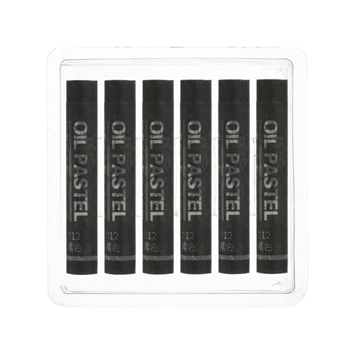 PATIKIL Black Oil Pastels, 6Pcs Soft Oil Crayons Creamy Pastels Stick Art Supplies for Art Painting Drawing Blending Graffiti for Drawing Beginners Artists - color: Black
