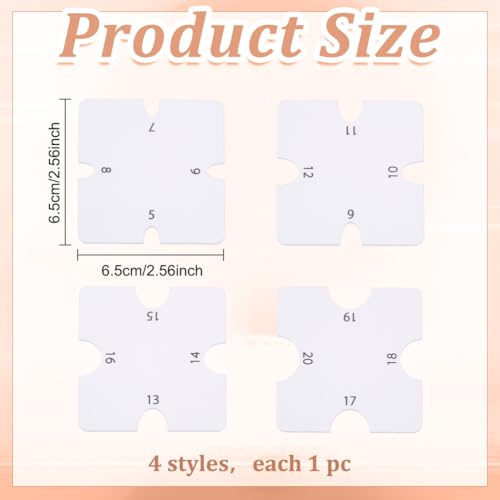 INFUNLY 4PCS White Pottery Foot Rim Shape Tools 2.6x2.6 Inch Acrylic Square Pottery Wheel Rib Tool 0.3~0.6" Diameters Edge Trimming Tools Clay Sculpting Utensil for Carving Clay Shape DIY Ceramics