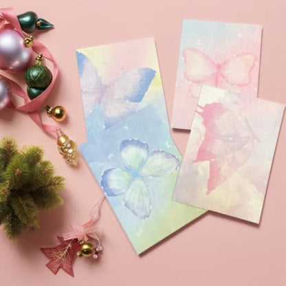 120 Pcs Writing Stationery Paper Pad - Unique Butterfly Design Writing Letter Paper Pad Notepad Set, B5 Size, 4 Different Style