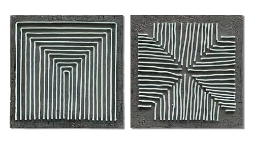 NANKAI Art Hand-Painted Abstract Wall Art Modern Abstract Canvas Wall Decoration Hand-Drawn Work Suitable for Living Room, Bedroom, Office 2 Piece Set 24 x 24 inches - color: Nkhb363