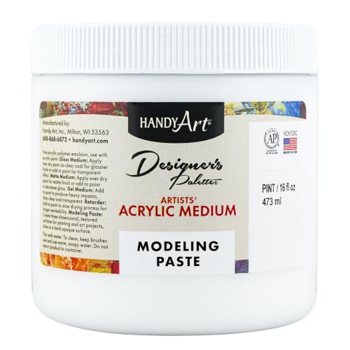 Handy Art Modeling Paste, 16 oz, Opaque White Finish, 3D Texture & Impasto - color: Modeling Paste, size: 16 Fl Oz