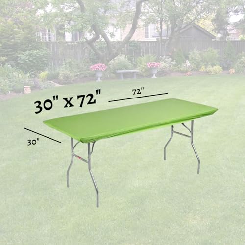 6' Rectangle Plastic Table Covers 30" x 72", Bundle of 5 (Lime Green) - color: Lime Green