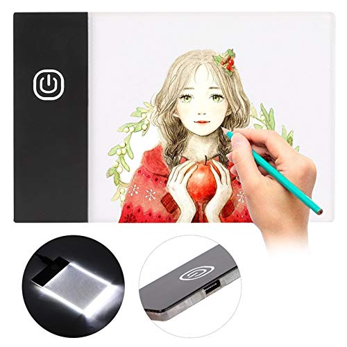 Msiud A6 LED Tracing Light Board, Adjustable Brightness Control for Art | Drawing Sketching Projects, Flip Book Creation, Animation Frame Development, Stencil Transfer Applications, Artwork Copying