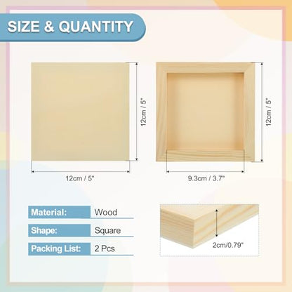 MECCANIXITY 6 Pack Wood Canvas Boards, 5x5 Inch Art Canvases Square Unfinished Wood Panel for Painting, Crafts, DIY Projects, Pouring Art - size: 5x5 Inch