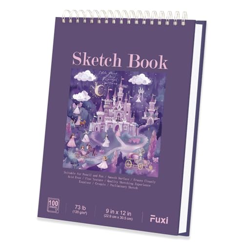 Purple Sketch Book for Women - 9"x12" Girls Sketchbook, 100 Sheets (73lb/120gsm) Drawing Paper for Kids, Art Supplies for Girls Ages 8-12, Beginners, and Adults, Mothers Day Gifts,1-Pack. - color: PurpIed, size: 9" x 12" (Pack of 1)