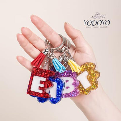 2 Pcs Alphabet Keychain Resin Molds, A-Z Letter Silicone Mold Kit