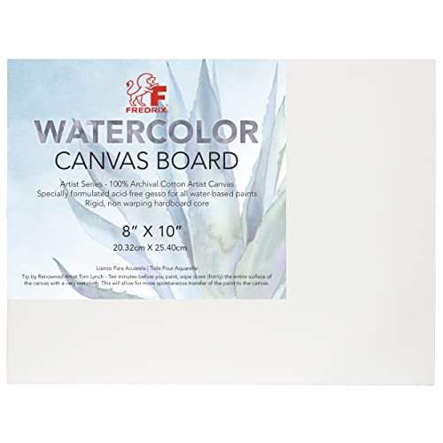 FREDRIX Artist Series Primed Watercolor Archival Canvas Board, 8" x 10" - size: 8" x 10"