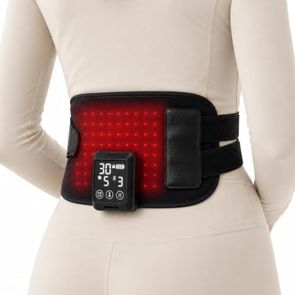 Cordless Red Light Therapy Heat Pad for Back, 660nm & 850nm Near Infrared Red Light Wrap with 6 Brightness Levels 6 Time Settings, 5000mAh Rechargeable Wearable Light Belt for Body