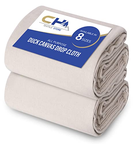 Canvas Drop Cloth for Painting (Size 4 x 12 Feet - Pack of 2) - Pure Cotton Painters Drop Cloth for Painting, Furniture & Floor Protection - All Purpose Thick Canvas tarp with Double Stitched Edges - size: 4' x 12' - Pack of 2