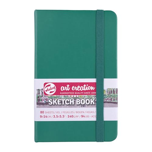 Talens Japan T9314-331M 452140 Art Creation Sketchbook, Drawing Notebook, 3.5 x 5.5 inches (9 x 14 cm), Forest Green - color: green (forest green), size: 9×14cm