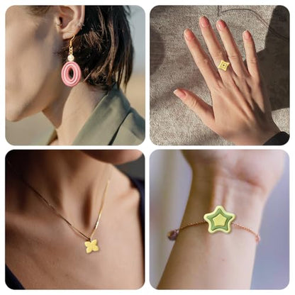 24pcs 3D Stacking Earring and Pendant Shapes Polymer Clay Cutter Layered Clay Tools for Dimensional Jewelry Making - color: Nested Graphics