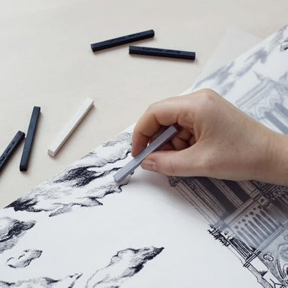 Conté à Paris 12 Count Sketching Carrés Crayons Set, White HB | Precise Highlighting Capability, Controlled Application, Ideal For Finishing Touches And Fine Details - style: 12 Count - White HB