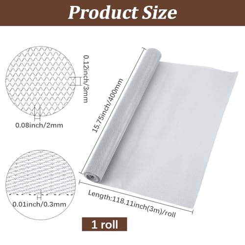 GORGECRAFT 3m*40cm Aluminum Sculpting Wire Weave Mesh Roll Metal Heavy Duty Armature Sculpture - Hole 2x3mm - Small Mesh Screen Sculptural Woven for DIY Art Craft Clay Jewelry Making Home Decor - size: 3m*40cm; Hole: 2x3mm