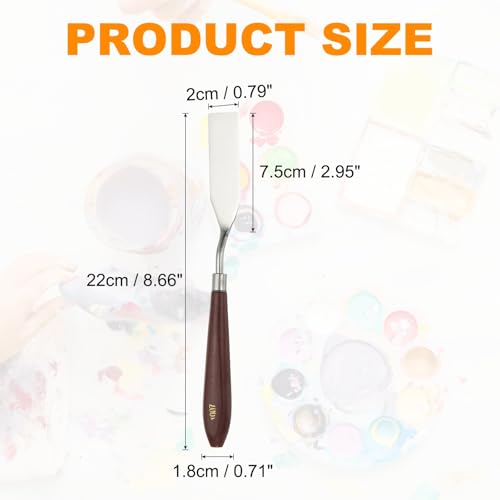HARFINGTON 5pcs Palette Knife Painting Tool 2.95" x 0.79" Stainless Steel Art Spatula Pallet Knives Scrapers Tools with Plastic Handle for Acrylic Oil Canvas Mixing Spreading, Red/Silver - size: 2.95" x 0.79"